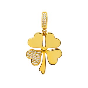 14 Ayar Taşlı Yonca Charm Altın Kolye Ucu 5.11gr