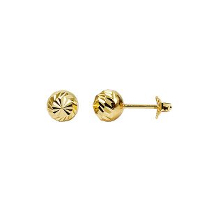 14 Ayar 6mm Kalemli Altın Top Küpe